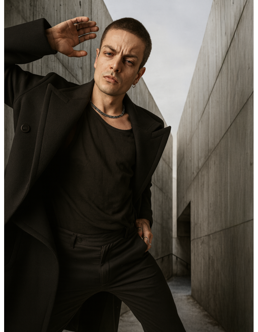 LONG FLARED COAT BLACK LONG FLARED COAT BLACK