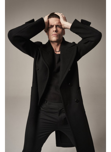 LONG FLARED COAT BLACK LONG FLARED COAT BLACK