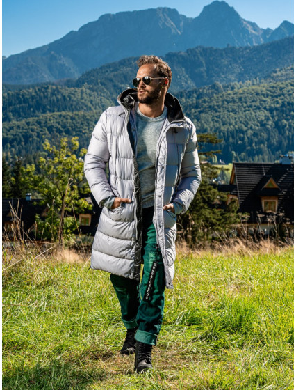 Kabát Redrum Ridge Puffer Grey – šedá péřová bunda